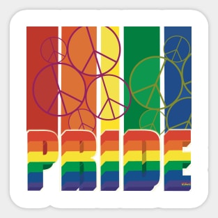 Pride Rainbow Text Peace Symbols Sticker